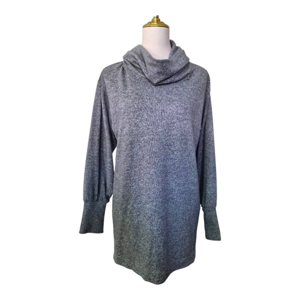 Maeve Anthropologie Sweater Womens Medium Gray‎ Heather Cowl Neck Tunic Knit